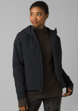 PRANA BLACK INSULO STRETCH HOODED JACKET