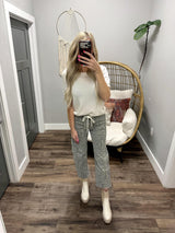 KATALINA IVORY SHORT SLEEVE SWEATER TOP