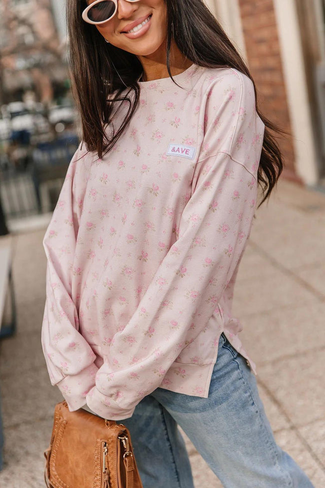 UNIVERSITY TEA ROSE PULLOVER SWEATSHIRT TOP