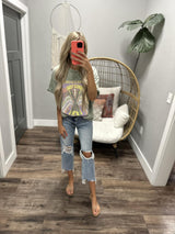 SAGE WASHED ROCK & ROLL GRAPHIC TEE