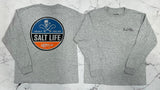 BOYS SALT LIFE HIGH SEA HEATHER GREY LONG SLEEVE TEE
