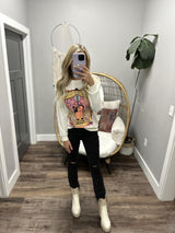 IVORY ROCK N ROLL WORLD TOUR CREW SWEATER