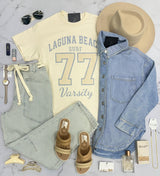 LAGUNA BEACH IVORY GRAPHIC TEE
