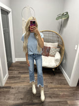 JENNA HIGH RISE CROP DISTRESSED BARREL JEANS