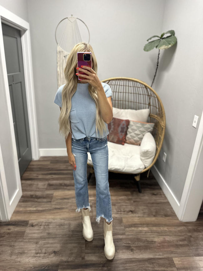 JENNA HIGH RISE CROP DISTRESSED BARREL JEANS