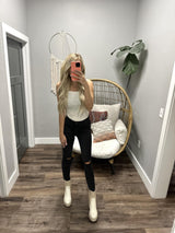 LIZZY IVORY TEXTURED TANK TOP