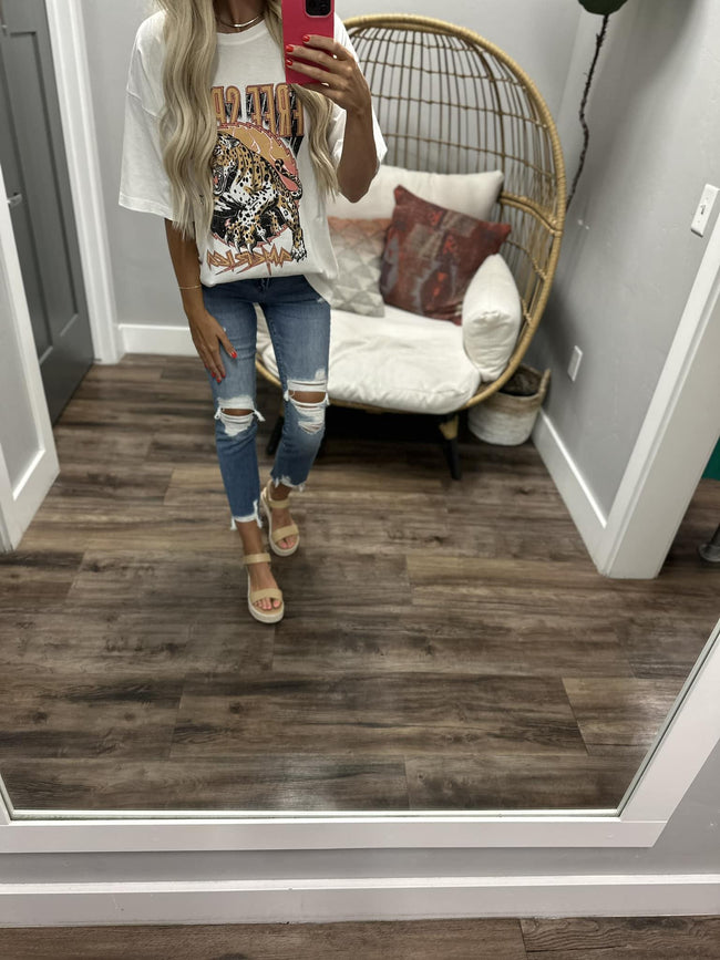 WHITE FREE SPIRIT OVERSIZED TEE