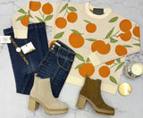 SANDY OATMEAL ORANGE KNIT SWEATER TOP