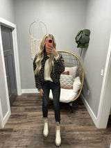 EDEN HUNTER GREEN MULTI FLORAL PUFFER JACKET