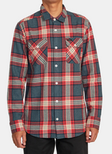 MENS RVCA THATLL WORK FLANNEL DUCK BLUE