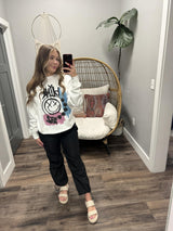 WHITE BLINK 182 CREW SWEATER