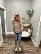 EVERLEIGH NEUTRAL PINK CROCHET TANK TOP