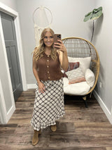 AIMEE AUTUMN PLAID MIDI SKIRT