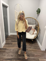 MACI CREAM BUTTON UP HALF SLEEVE CARDIGAN TOP