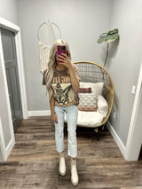 COCO WASHED LONG LIVE COWBOYS GRAPHIC TEE