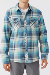 MENS ONEILL SCRUB BLUE GLACIER PLAID SUPERFLEECE PLAID