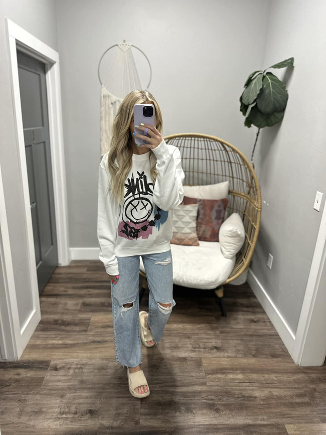 LET GO OF IT LIGHT WASH HIGH RISE DISTRESSED DAD JEAN