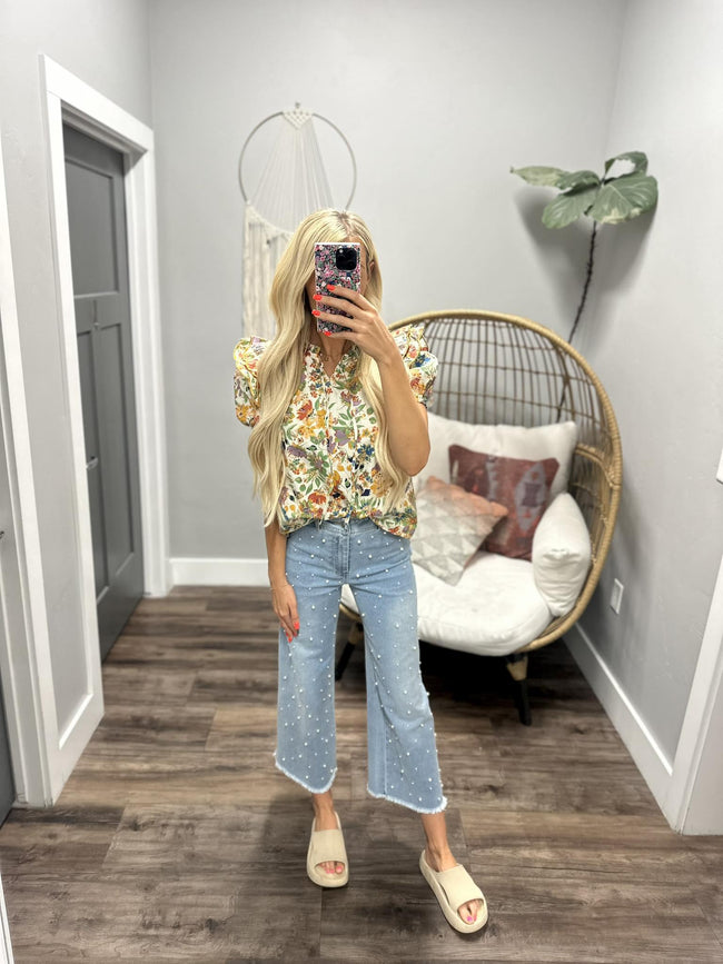 PEARL LIGHT WASH DENIM JEANS