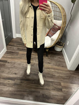 LUCA WASHED BONE BUTTON FRONT JACKET