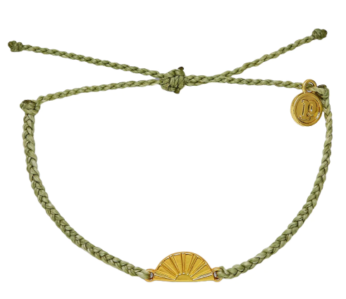 PURA VIDA SAGE SUNRISE GOLD CHARM BRACELET