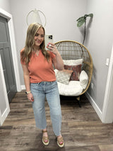 ROWAN APRICOT THERMAL TEXTURE HENLEY TOP