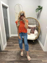MADDY POPPY OPEN KNIT SWEATER TOP