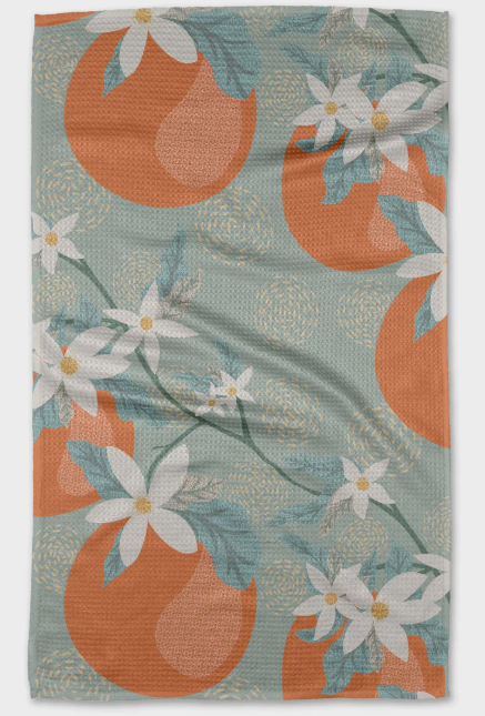 GEOMETRY ORANGE BLOSSOM TEA TOWEL