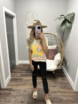 CREAM WILD FLOWER GRAPHIC TEE