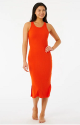 RIPCURL PREMIUM RIB RACER DRESS HOT ORANGE