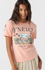 GIRLS PEACH MALIBU MIRAGE TEE