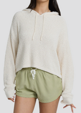 BILLABONG HOT BEACHIN WHITE CAP HOODED SWEATER TOP