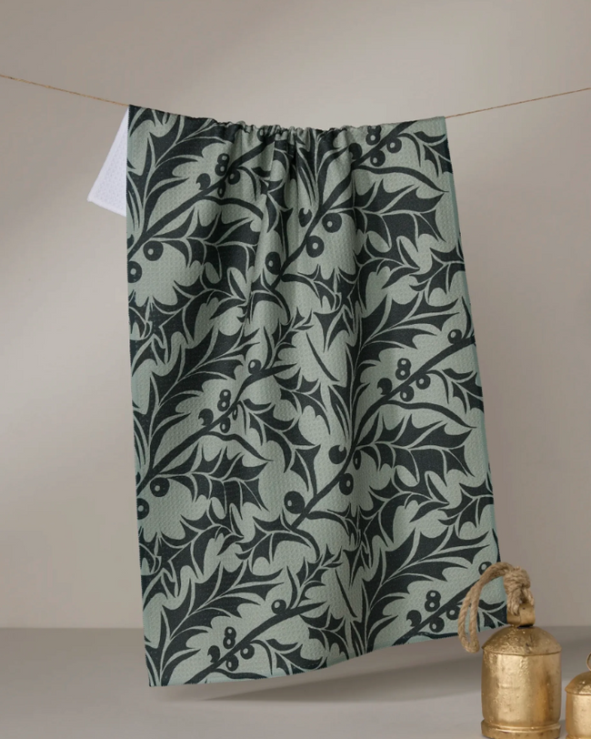 GEOMETRY WINTER FOLLAGE TEA TOWELS