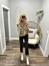 RUBY CAMO BUTTON UP CARDIGAN TOP