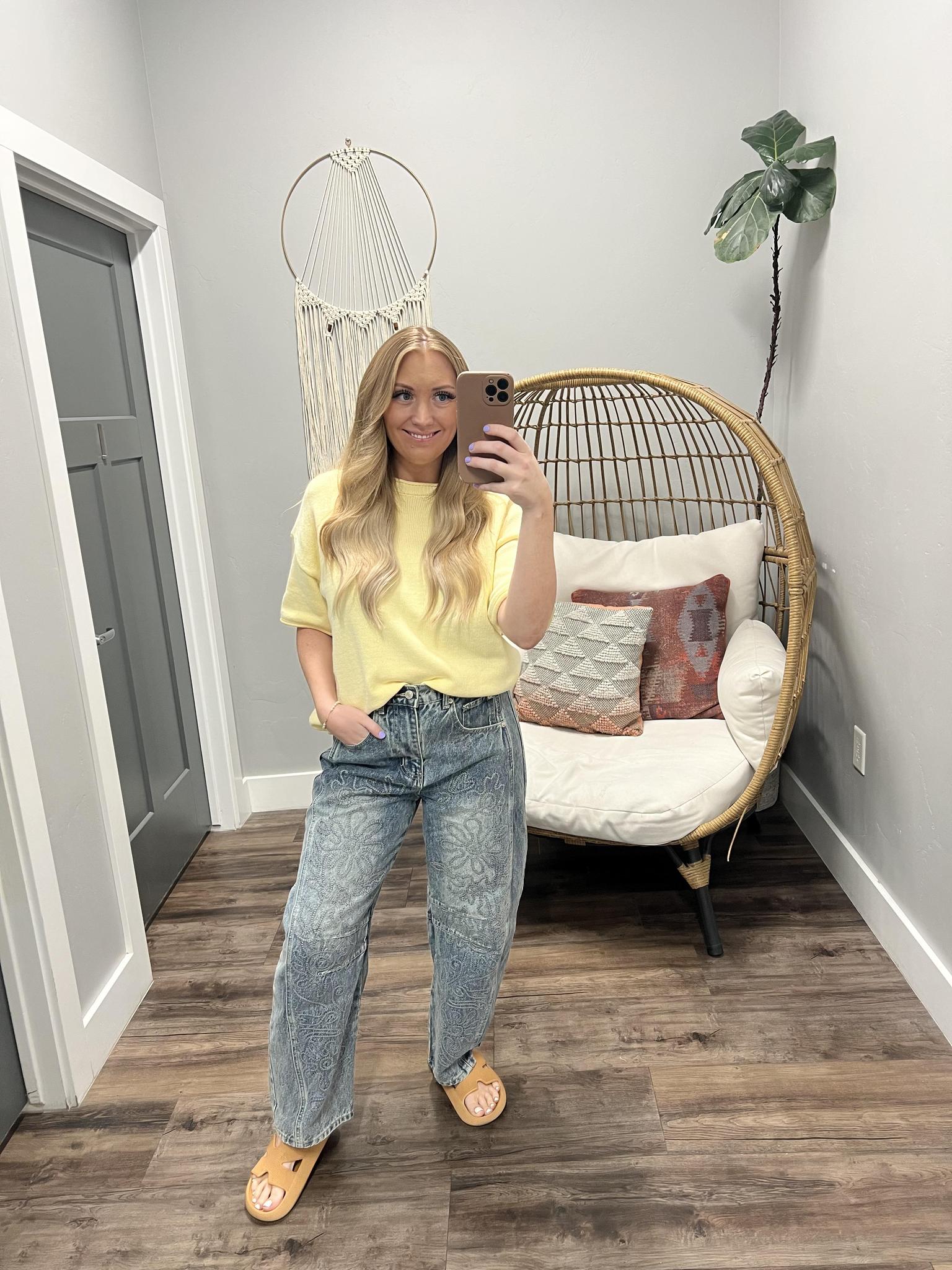 SAMANTHA PALE YELLOW SWEATER TOP