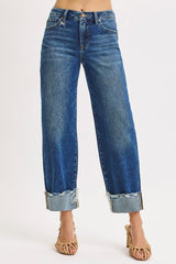 NICOLE HIGH RISE CUFF DENIM JEANS