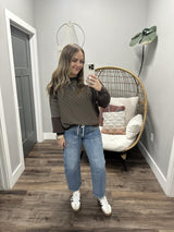 TARENCE COCO STRIPE COLORBLOCK SWEATER TOP