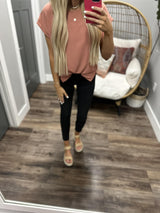 STILL INTO YOU SALMON BLOUSE
