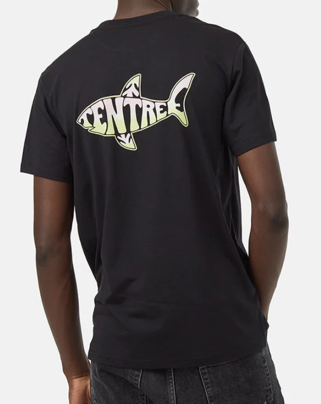 MENS TENTREE BLACK PINK MIST SHARK TEE