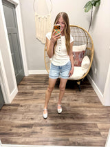 REBECCA HIGH RISE CUFF DENIM SHORTS
