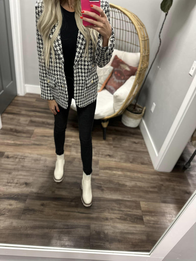 HOLLAND HOUNDSTOOTH BLAZER JACKET