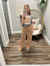 FALL LEOPARD BLEACHED GRAPHIC TEE