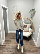 KEELEY GREY SPECKLED SWEATER TOP