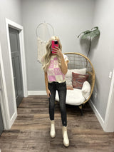 RUBY POM BOW KNIT SWEATER VEST TOP