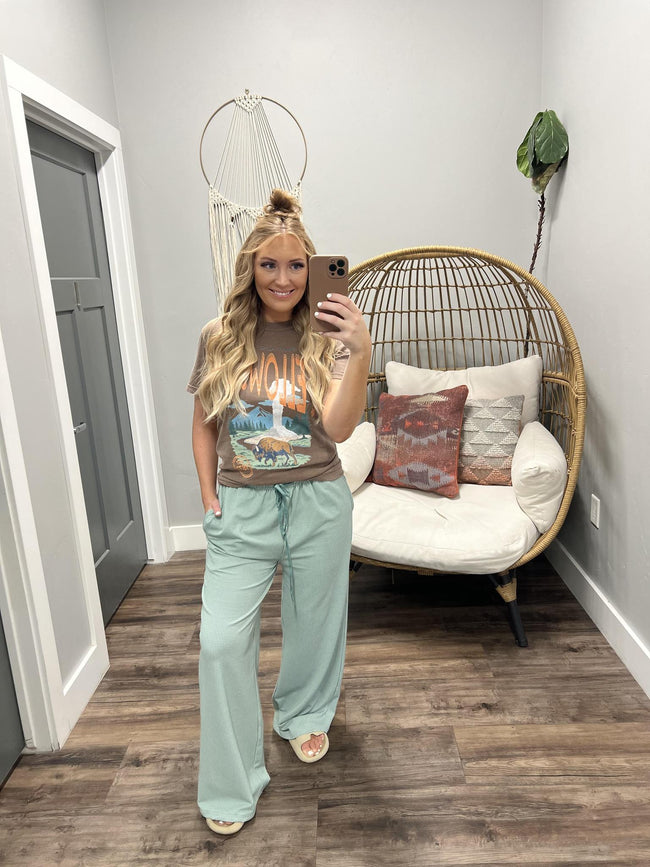 SADIE SAGE GINGHAM PRINT PANT