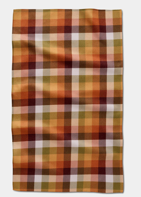 RUSTSIC AUTUMN PLAID GEOMETRY KITCHEN TOWEL
