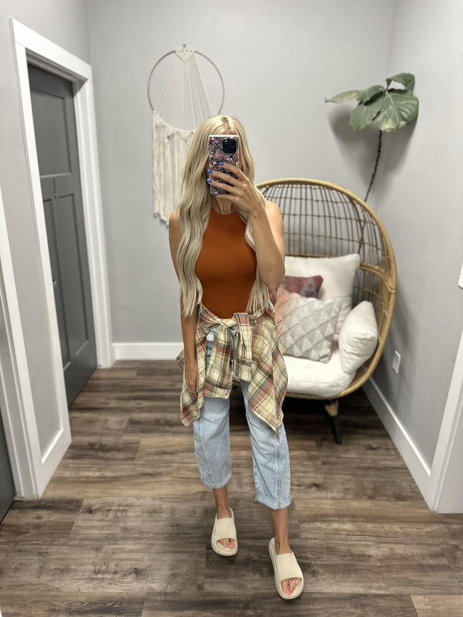 WHO AM I RUST FULL LENGTH WHO AM I SMOOTH TANK TOP