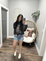 RIPCURL LUNA WASHED BLACK CREW SWEATSHIRT