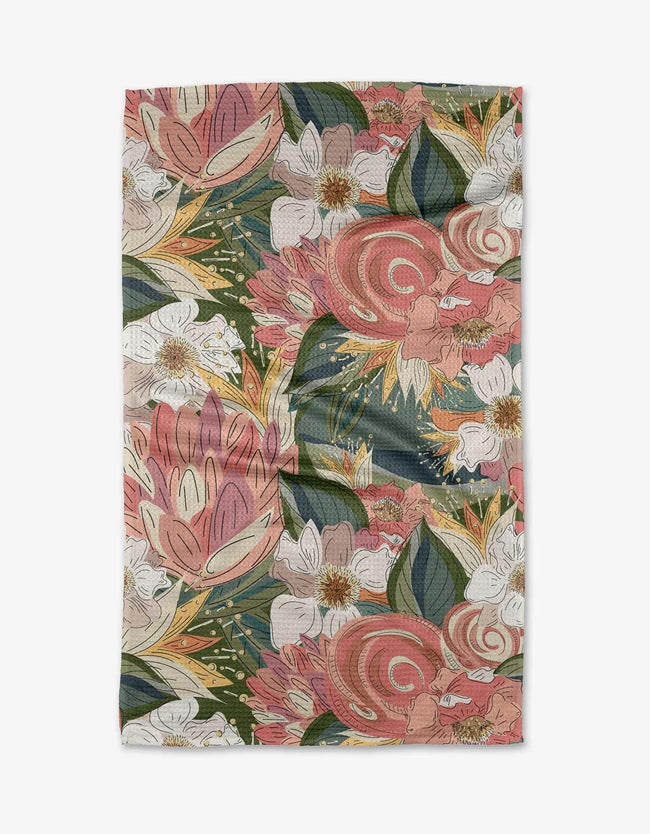 GEOMETRY FLOWER EXPLOSION TEA TOWEL
