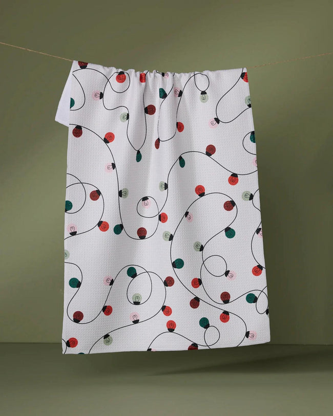 GEOMETRY HOLIDAY LIGHTS TEA TOWELS
