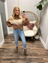 FALL RETREAT STRIPE RIBBED SWEATER